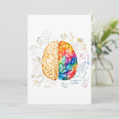 Kleurrijk brein - wetenschap en kunst - neuroweten kaart (Staand voorkant)
