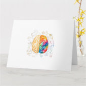 Kleurrijk brein - wetenschap en kunst - neuroweten kaart (Gele Bloem)