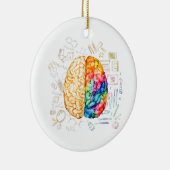 Kleurrijk brein - wetenschap en kunst - neuroweten keramisch ornament (Rechts)