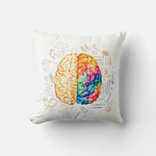 Kleurrijk Brein - Wetenschap En Kunst - Neuroweten Kussen