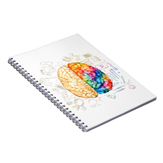Kleurrijk brein - wetenschap en kunst - neuroweten notitieboek (Rechterzijde)