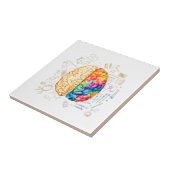 Kleurrijk brein - wetenschap en kunst - neuroweten tegeltje (Zijkant)