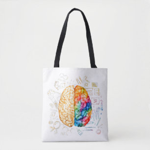 Kleurrijk brein - wetenschap en kunst - neuroweten tote bag