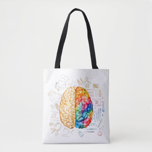 Kleurrijk brein - wetenschap en kunst - neuroweten tote bag (Voorkant)