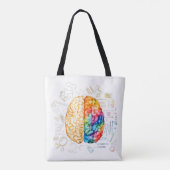 Kleurrijk brein - wetenschap en kunst - neuroweten tote bag (Achterkant)