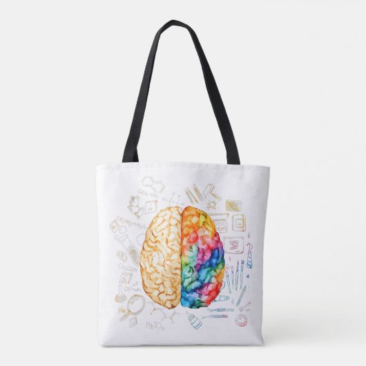Kleurrijk brein - wetenschap en kunst - neuroweten tote bag (Achterkant)