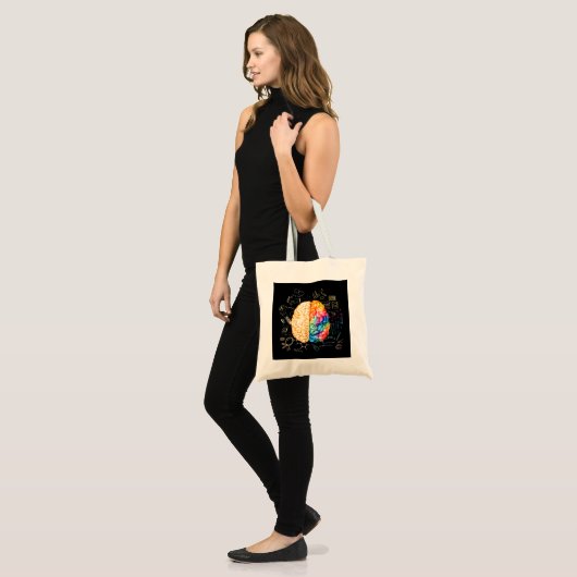 Kleurrijk brein - wetenschap en kunst - neuroweten tote bag (Voorkant (model))