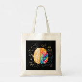 Kleurrijk brein - wetenschap en kunst - neuroweten tote bag (Achterkant)