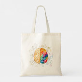 Kleurrijk brein - wetenschap en kunst - neuroweten tote bag (Achterkant)