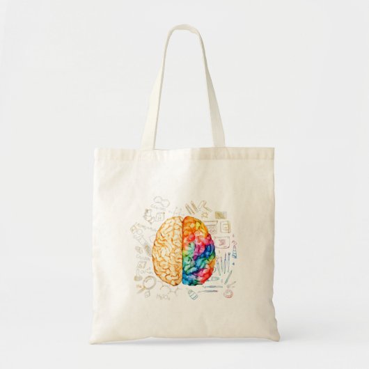 Kleurrijk brein - wetenschap en kunst - neuroweten tote bag (Voorkant)