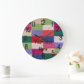 kleurrijk breiwerk vierkant  grote klok (Huis)