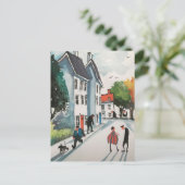 Kleurrijk briefkaart voor stadkunst #10 (Staand voorkant)