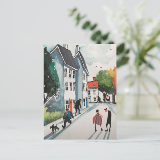 Kleurrijk briefkaart voor stadkunst #10 (Staand voorkant)