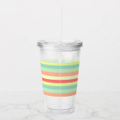 Kleurrijk Bright Stripes Modern Monogram Acryl Drinkbeker (Rechts)