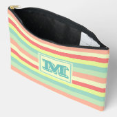 Kleurrijk Bright Stripes Modern Monogram Etui (Open)