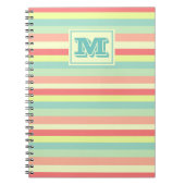 Kleurrijk Bright Stripes Modern Monogram Notitieboek (Voorkant)