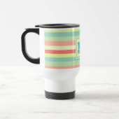 Kleurrijk Bright Stripes Modern Monogram Reisbeker (Links)