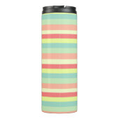 Kleurrijk Bright Stripes Modern Monogram Thermosbeker (Achterkant)