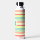 Kleurrijk Bright Stripes Modern Monogram Waterfles (Links)
