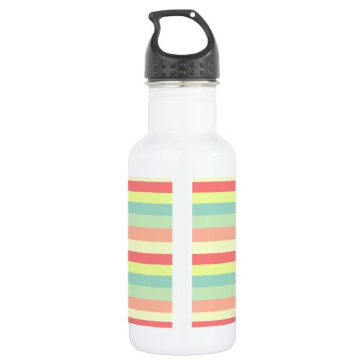 Kleurrijk Bright Stripes Modern Monogram Waterfles (Achterkant)