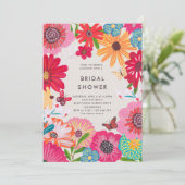 Kleurrijk Bright Wildflower Vrijgezellenfeest Kaart (Staand voorkant)