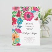 Kleurrijk Bright Wildflower Vrijgezellenfeest Kaart (Staand voorkant)