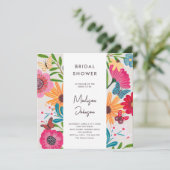 Kleurrijk Bright Wildflower Vrijgezellenfeest Kaart (Staand voorkant)