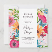 Kleurrijk Bright Wildflower Vrijgezellenfeest Kaart (Voorkant)