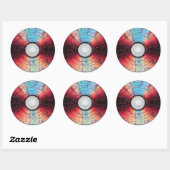 Kleurrijk Broken CD Disc Design Ronde Sticker (Vel)