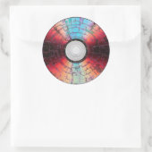 Kleurrijk Broken CD Disc Design Ronde Sticker (Tas)