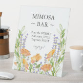 Kleurrijk Bruidsfeest Wildflower Mimosa Bar Bord Reclamebord Met Voetstuk (Insitu)