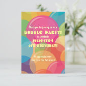 Kleurrijk Bubbel Verjaardagsfeestje Bedankkaart (Staand voorkant)