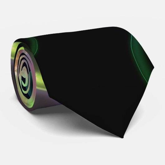 kleurrijk bubbelpatroon op zwart stropdas (Opgerold)
