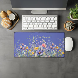 Kleurrijk Bureaumat met Wilde Bloemen
