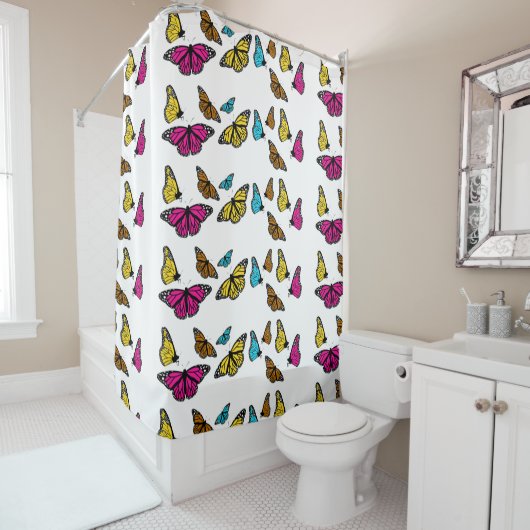 Kleurrijk Butterfly Shower Curtain Douchegordijn (In situ)