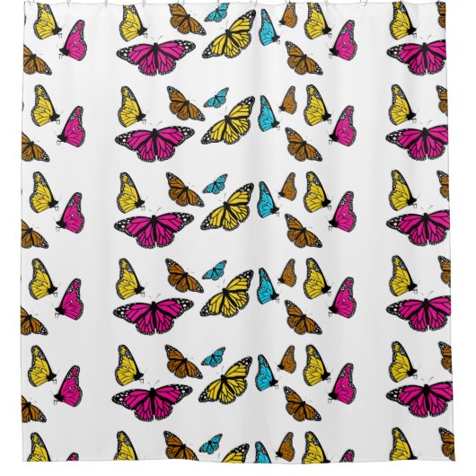 Kleurrijk Butterfly Shower Curtain Douchegordijn (Voorkant)