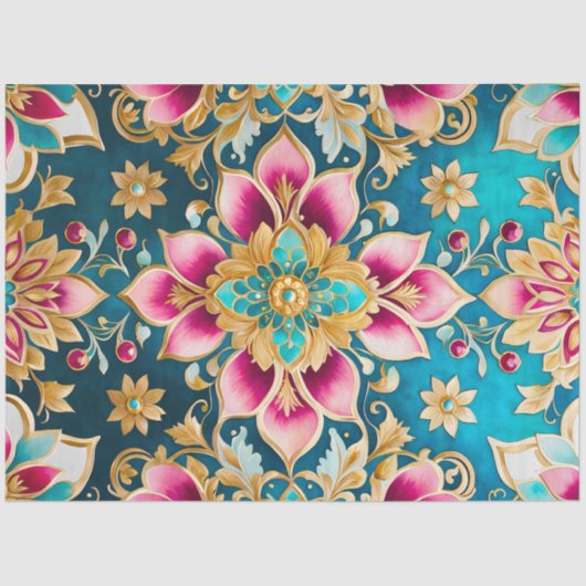 Kleurrijk Byzantijns Jewel Art Weefselpapier Tissuepapier (Voorkant)