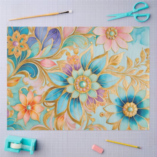 Kleurrijk Byzantijns Jewel Art Weefselpapier Tissuepapier (Craft)