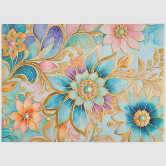 Kleurrijk Byzantijns Jewel Art Weefselpapier Tissuepapier (Voorkant)