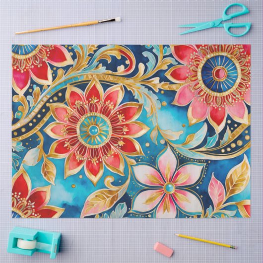 Kleurrijk Byzantijns Jewel Art Weefselpapier Tissuepapier (Craft)