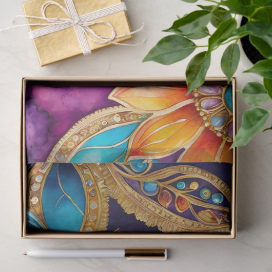 Kleurrijk Byzantijns Jewel Art Weefselpapier Tissuepapier (Geschenk)