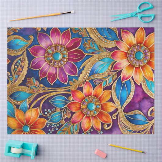 Kleurrijk Byzantijns Jewel Art Weefselpapier Tissuepapier (Craft)