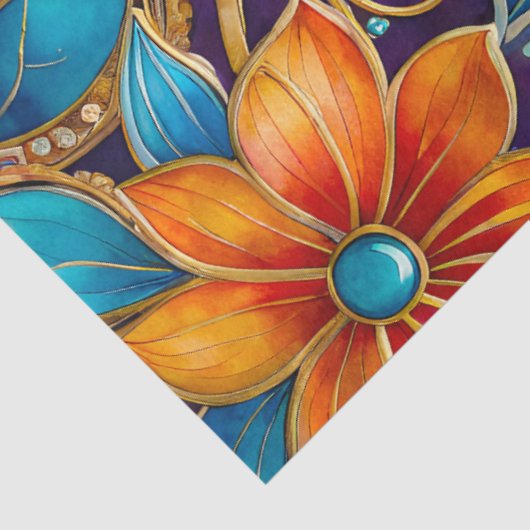 Kleurrijk Byzantijns Jewel Art Weefselpapier Tissuepapier (Detail)