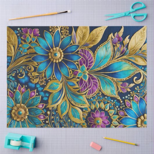 Kleurrijk Byzantijns Jewel Art Weefselpapier Tissuepapier (Craft)