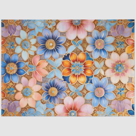 Kleurrijk Byzantijns Jewel Art Weefselpapier Tissuepapier (Voorkant)