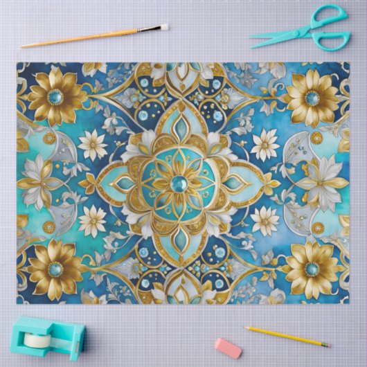 Kleurrijk Byzantijns Jewel Art Weefselpapier Tissuepapier (Craft)