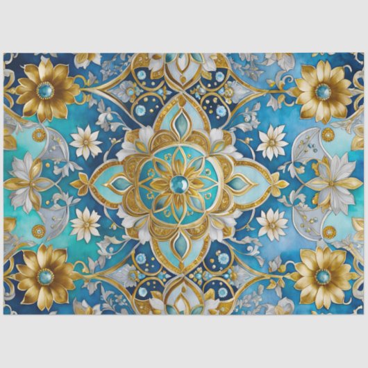 Kleurrijk Byzantijns Jewel Art Weefselpapier Tissuepapier (Voorkant)