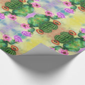 Kleurrijk Cactus Flowers Wrapping Paper - Schilder Cadeaupapier (Hoek)