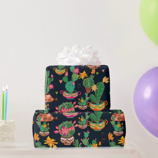 Kleurrijk Cactus Garden Wrapping Paper Cadeaupapier (Feestgeschenken)