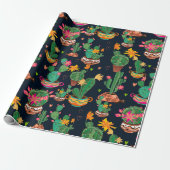 Kleurrijk Cactus Garden Wrapping Paper Cadeaupapier (Uitgerold)
